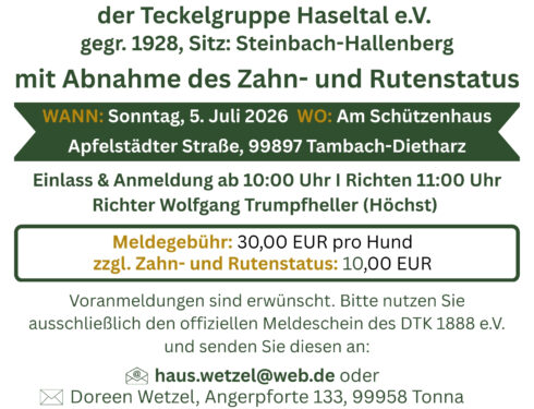 Zuchtschau am 05.07.2026 1 Zuchtschauflyer Haseltal